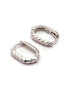 925 Sterling Silver Rhodium Plated Oval Mini Hoop Earring