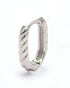 925 Sterling Silver Rhodium Plated Oval Mini Hoop Earring