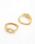 925 Sterling Silver 18kt Gold Plated CZ Oval Hoop Earring
