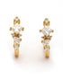 925 Sterling Silver 18kt Gold Plated CZ Oval Hoop Earring