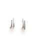 Rhodium Plated Contemporary Half Hoop Earring