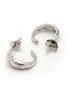 925 Sterling Silver Rhodium Plated Bejeweled CZ Half Hoop Earring