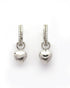 925 Sterling Silver Rhodium Plated CZ Dangling Heart Hoop Earring