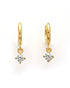 925 Sterling Silver 18kt Gold Plated Dangling CZ Mini Hoop Earring