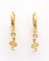 18kt Gold Plated Dangling Snake Hoop Earring