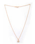 925 Sterling Silver 18kt Rose Gold Plated CZ Floral Penand and Chain