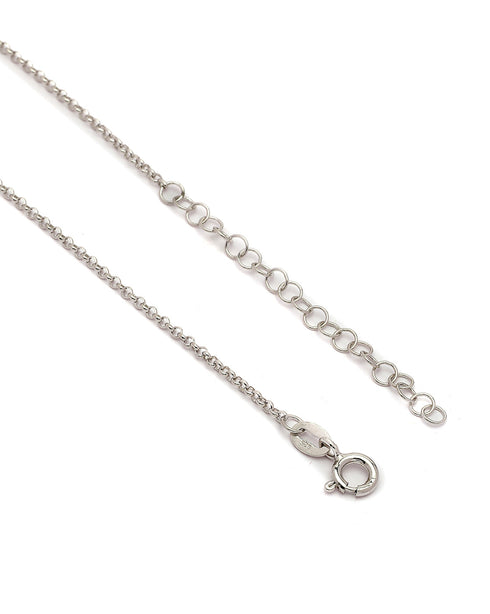 925 Sterling Silver Rhodium Plated Triangular Solitaire Necklace