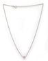 925 Sterling Silver Rhodium Plated Triangular Solitaire Necklace