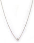 925 Sterling Silver Rhodium Plated Triangular Solitaire Necklace