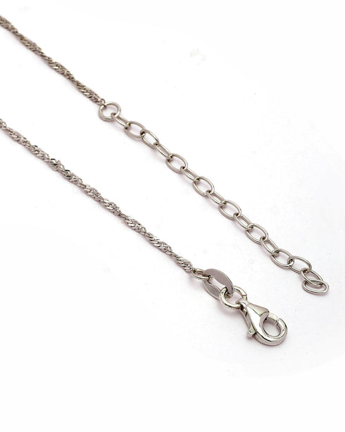 925 Sterling Silver Dual Toned Plated Moon and Star Charm Necklace