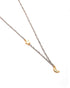 925 Sterling Silver Dual Toned Plated Moon and Star Charm Necklace