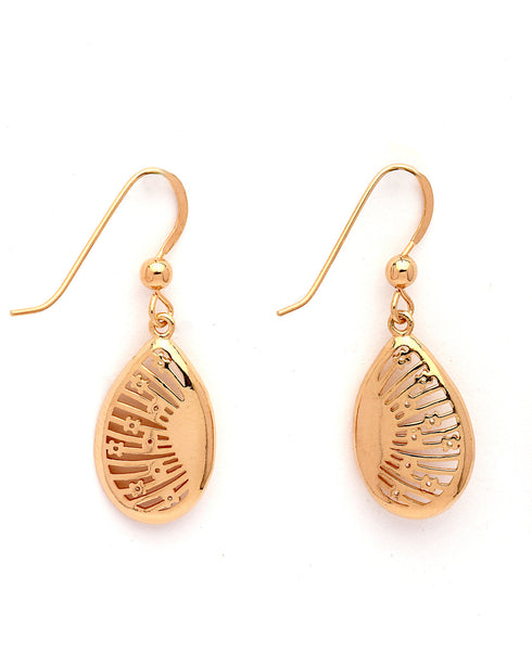 18kt Rose Gold Plated CZ Leaf Necklace and Earring Set