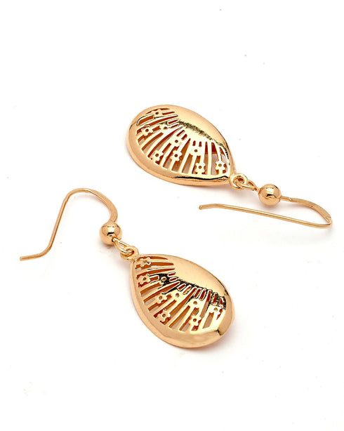 18kt Rose Gold Plated CZ Leaf Necklace and Earring Set