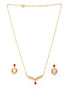 18kt Gold Plated Red CZ Heart Necklace and Earring Set