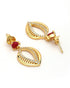 18kt Gold Plated Red CZ Heart Necklace and Earring Set