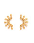 18kt Gold Plated CZ Sunburst Necklace and Earring Set