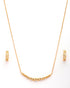 18kt Gold Plated CZ Necklace and Half Hoop Earring Set