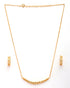 18kt Gold Plated CZ Necklace and Half Hoop Earring Set