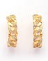18kt Gold Plated CZ Necklace and Half Hoop Earring Set