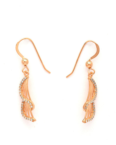 18kt Rose Gold Plated CZ Statement Necklace and Earring Set