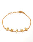 925 Sterling Silver 18kt Gold Plated Floral Charm Bracelet