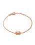 925 Sterling Silver 18kt Rose Gold Plated CZ Minimalist Square Bracelet