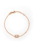 925 Sterling Silver 18kt Rose Gold Plated CZ Minimalist Square Bracelet