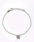 925 Sterling Silver Rhodium Plated CZ Buttefly Charm Bracelet