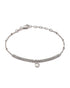 925 Sterling Silver Rhodium Plated CZ Heart Charm Bracelet
