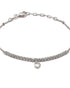 925 Sterling Silver Rhodium Plated CZ Heart Charm Bracelet