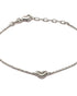 925 Sterling Silver Rhodium Plated Heart Charm Bracelet