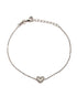 925 Sterling Silver Rhodium Plated Heart Charm Bracelet