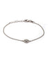 925 Sterling Silver Rhodium Plated CZ Circular Charm Bracelet