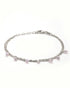 925 Sterling Silver Rhodium Plated Pink Glass Bead Double Chain Bracelet