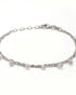 925 Sterling Silver Rhodium Plated Pink Glass Bead Double Chain Bracelet