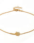 925 Sterling Silver 18KT Gold-Plated CZ Palm Tree Anklet