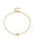 925 Sterling Silver 18KT Gold-Plated CZ Palm Tree Anklet