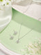 Anti-Tarnish Rhodium Plated AD Studded Minimal Floral Pendant Jewellery Set