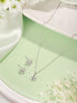 Anti-Tarnish Rhodium Plated AD Studded Minimal Floral Pendant Jewellery Set