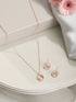 Anti-Tarnish Rose Gold Plated AD Studded Minimal Circular Floral Pendant Jewellery Set