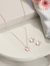Anti-Tarnish Rose Gold Toned Faux Pearl Butterfly Minimal Chain Pendant Jewellery Set