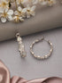 Anti-Tarnish Rhodium Plated Faux Pearl AD Studded hoop Bali Earrings