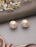 Anti-Tarnish Gold Toned Round Pearl Studds 16 mm Studds Earrings