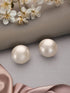 Anti-Tarnish Rhodium Toned Button Pearls Of 20mm Dailywear Studds Earrings