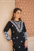 Cotton Chikankari Long Kurta Black
