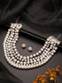 White Pearl Beaded Multi Layered Trendy Choker Necklace Jewellery Set