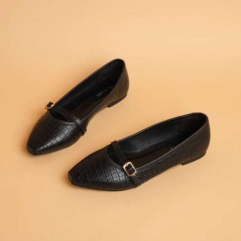 Celo Textured Ballerinas