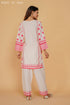 Shivani in Printkari Poly Muslin Co-ord set in Off White PINK
