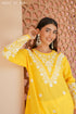 Sugandh in Cotton Chikankari Long Kurta Yellow