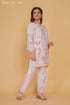 Printkari Poly Muslin Co-ord set in Pink with Red